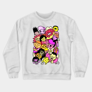 Happy kid cartoon doodle collection Crewneck Sweatshirt